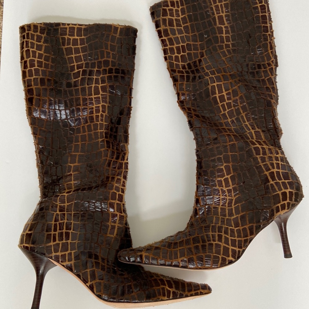 Diego di Lucco Croc Embossed Tall Boot s. 9